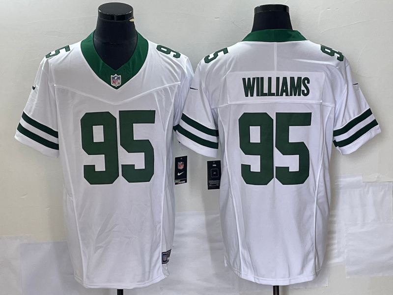 Men’s New York Jets Quinnen Williams #95 White Legacy Vapor F.U.S.E. Limited Jersey