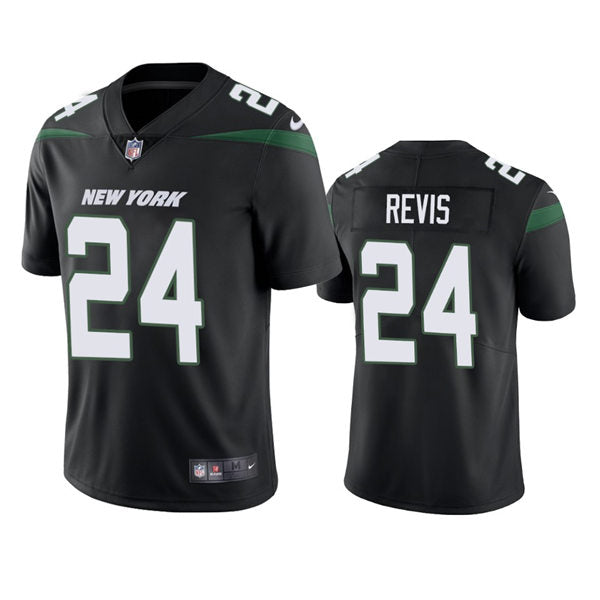 Men’s New York Jets Retired Player #24 Darrelle Revis Nike Stealth Black Alternate Limited Jersey