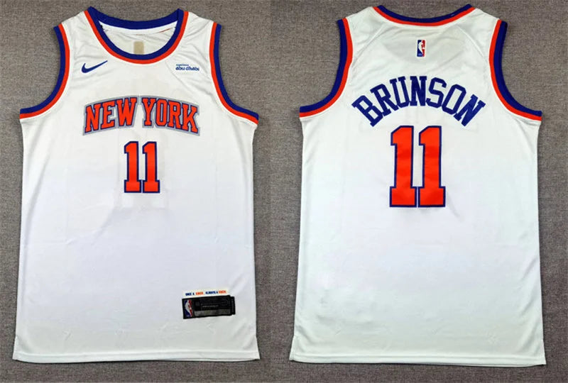 Mens New York Knicks #11 Jalen Brunson Nike White Association Edition Jersey