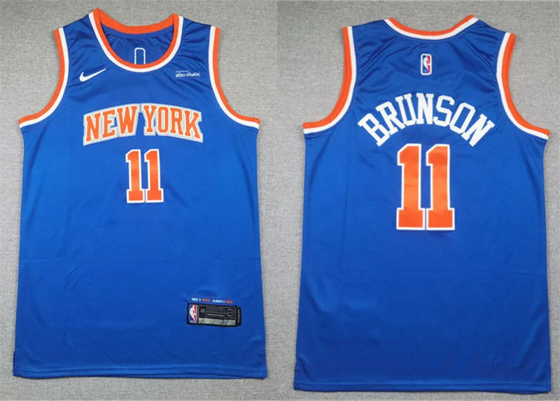 Mens New York Knicks #11 Jalen Brunson Royal Icon Edition Swingman Jersey