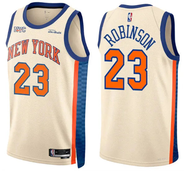 Mens New York Knicks #23 Mitchell Robinson Cream 2025-26 City Edition Swingman Jersey