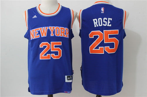 Men’s New York Knicks #25 Derrick Rose Blue Revolution 30 Swingman Basketball Jersey
