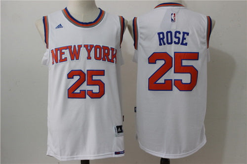 Men’s New York Knicks #25 Derrick Rose White Revolution 30 Swingman Basketball Jersey