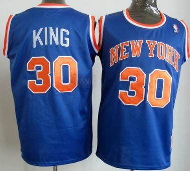 Men’s New York Knicks #30 Bernard King Blue Mitchell & Ness Hardwood Classics Throwback Jersey