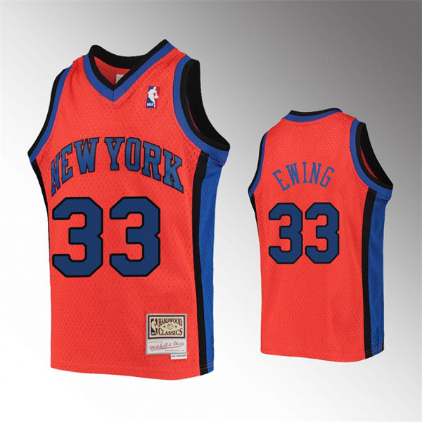 Men’s New York Knicks #33 Patrick Ewing Orange Mitchell & Ness Hardwood Classics Reload Jersey