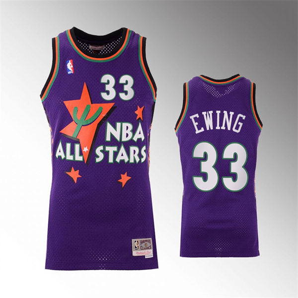 Men’s New York Knicks #33 Patrick Ewing Purple Hardwood Classics 1995 NBA All-Star Jersey