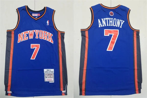 Men’s New York Knicks #7 Carmelo Anthony 2010-2011 Hardwood Classics Throwback Jersey