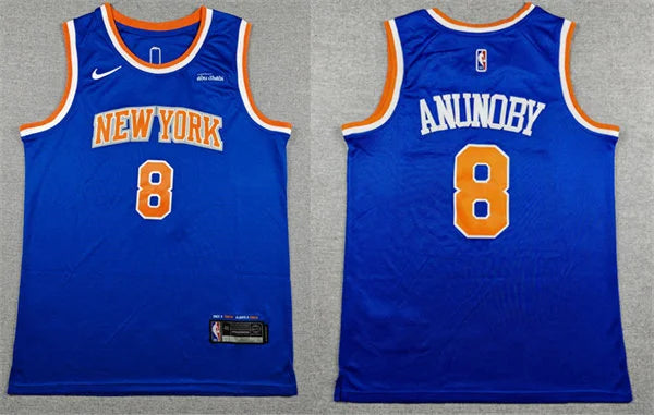 Mens New York Knicks #8 OG Anunoby Icon Edition Swingman Jersey Royal