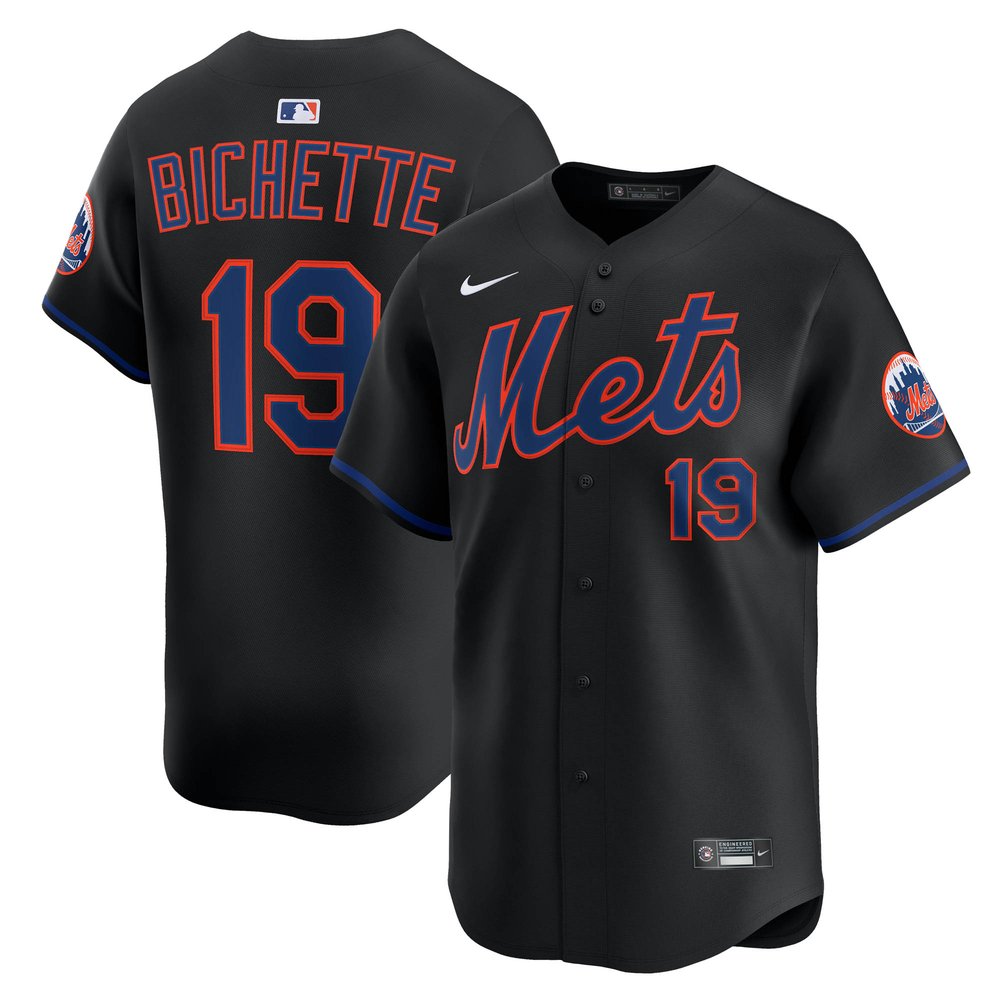 Men’s New York Mets #19 Bo Bichette Nike Black Alternate Limited Jersey