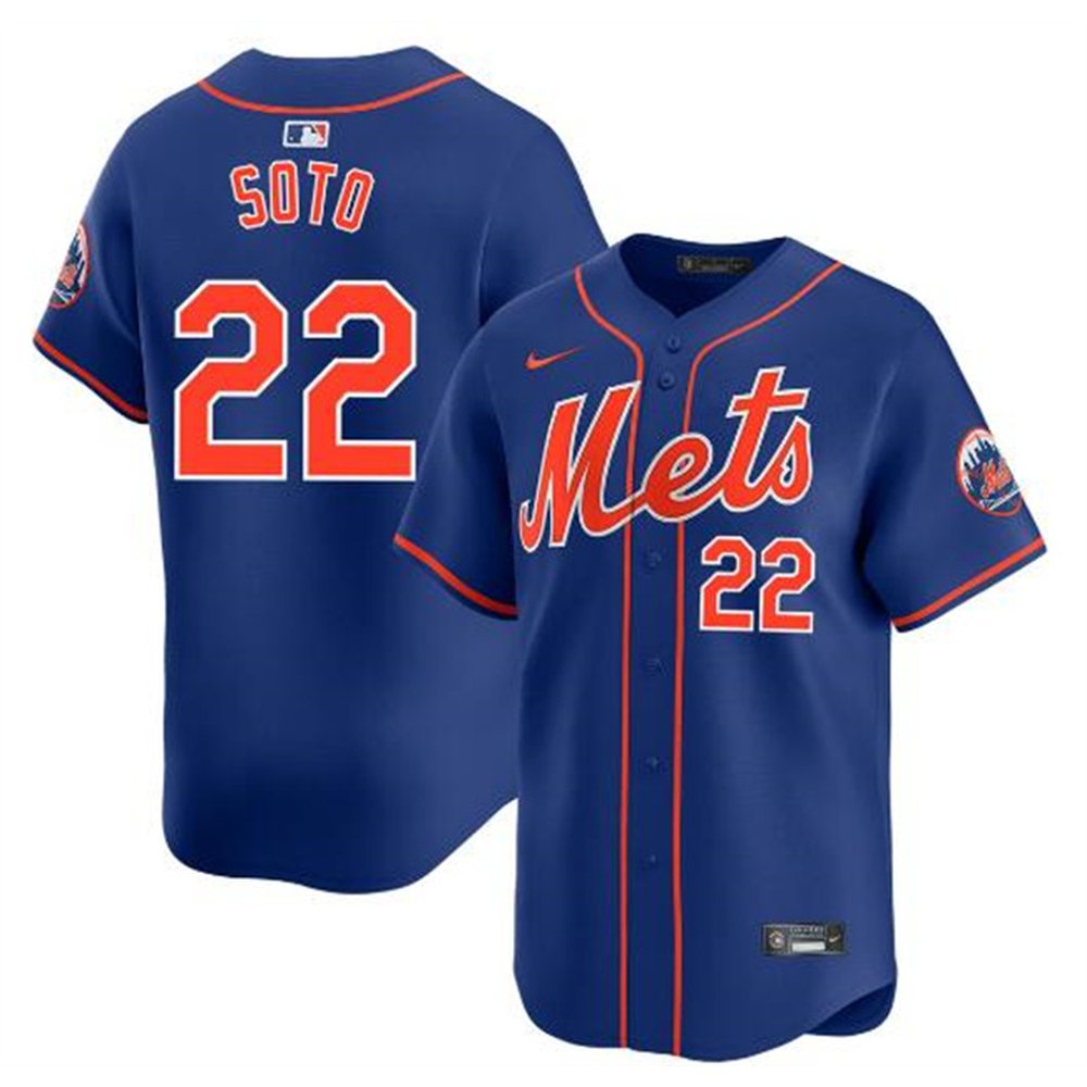 Men’s New York Mets #22 Juan Soto Royal 2024 Alternate Limited Stitched Baseball Jersey