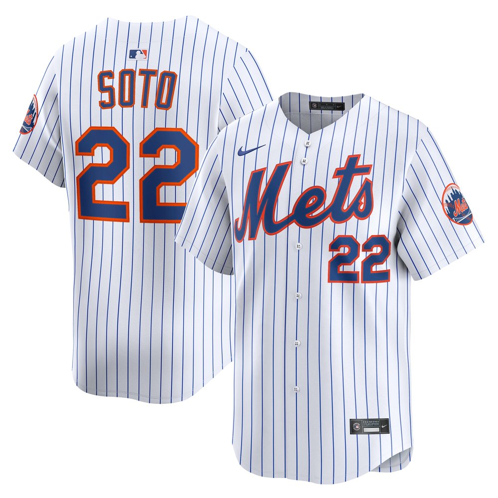 Men’s New York Mets #22 Juan Soto White Home Limited Player Jersey