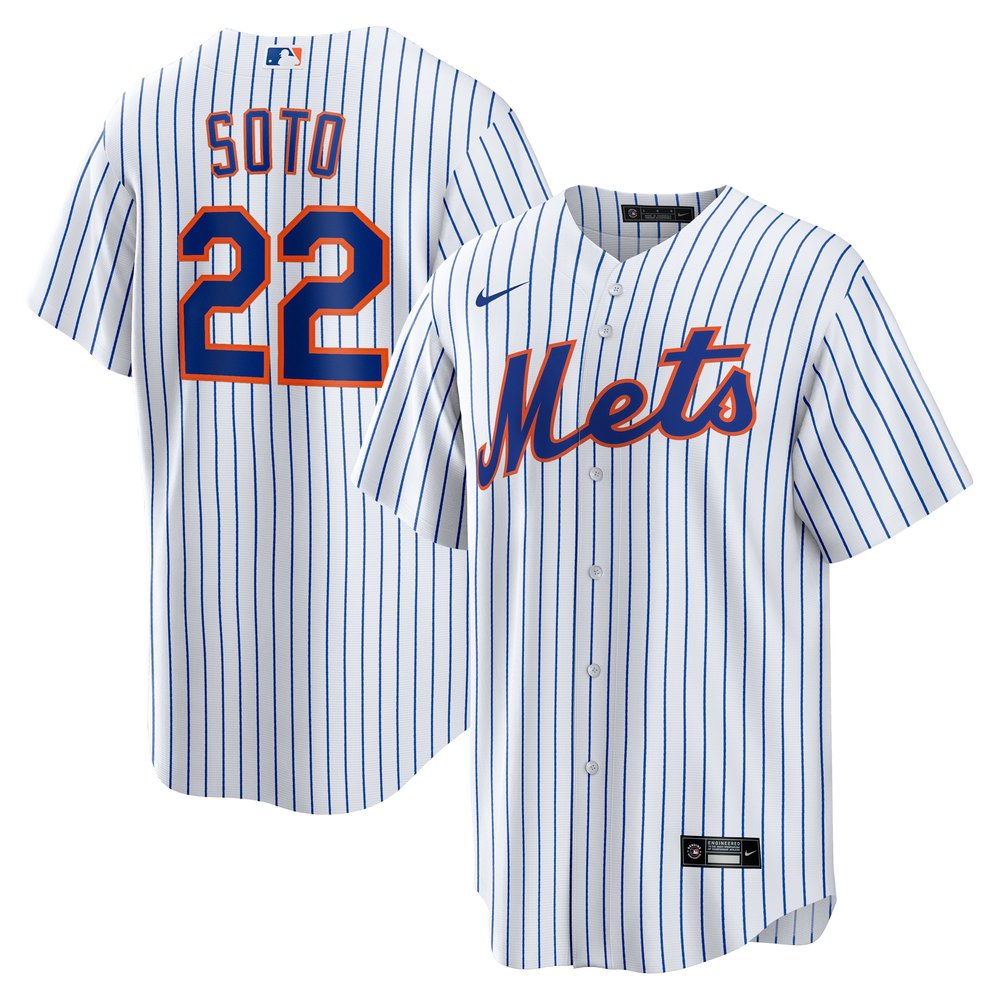 Men’s New York Mets #22 Juan Soto White Home Replica Player Jersey
