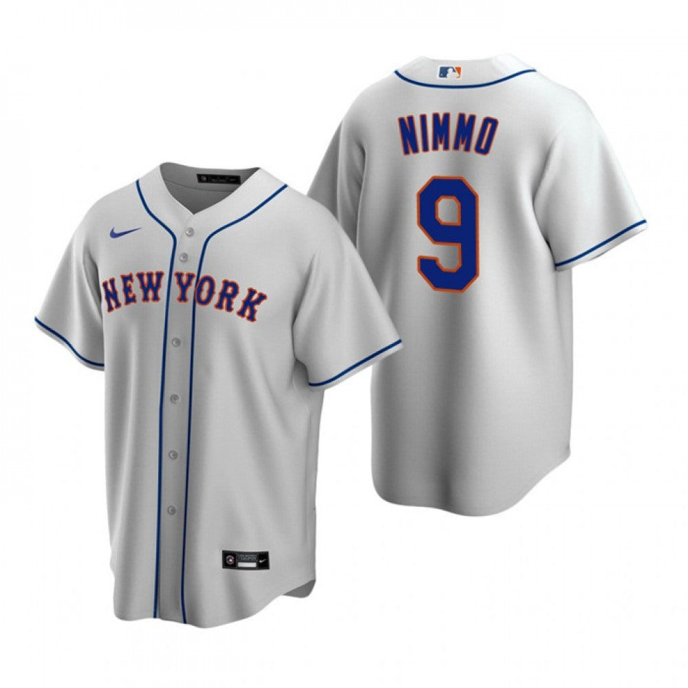 Men’s New York Mets #9 Brandon Nimmo Grey Cool Base Stitched Baseball Jersey