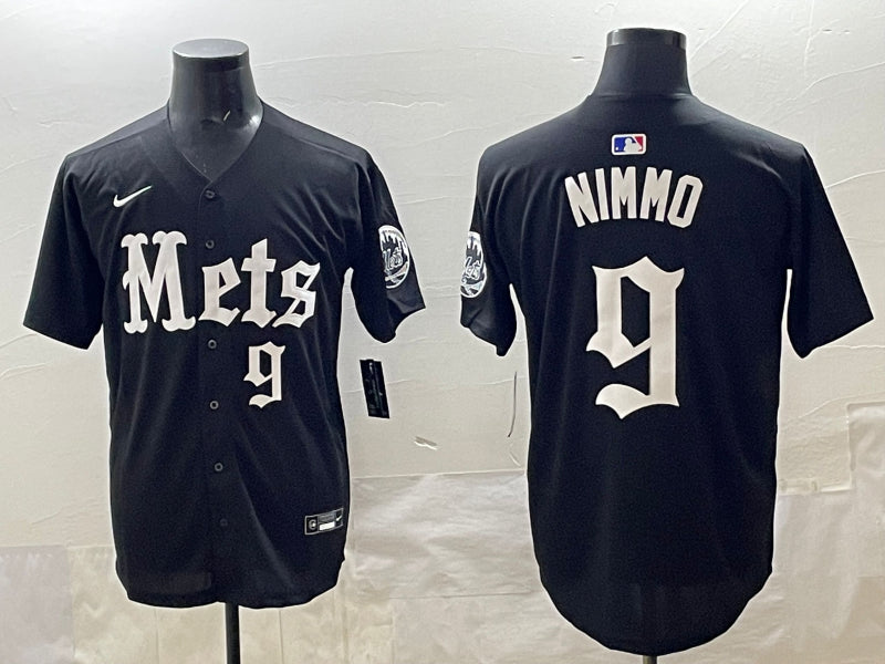 Men’s New York Mets Brandon Nimmo #9 Black Jersey