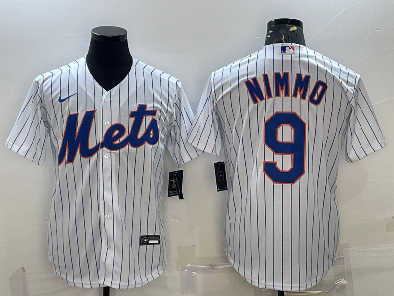 Men’s New York Mets Brandon Nimmo #9 White Home Official Jersey