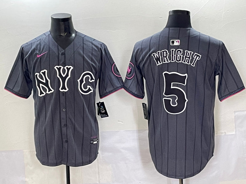 Men’s New York Mets David Wright #5 Gray City Connect Limited Jersey