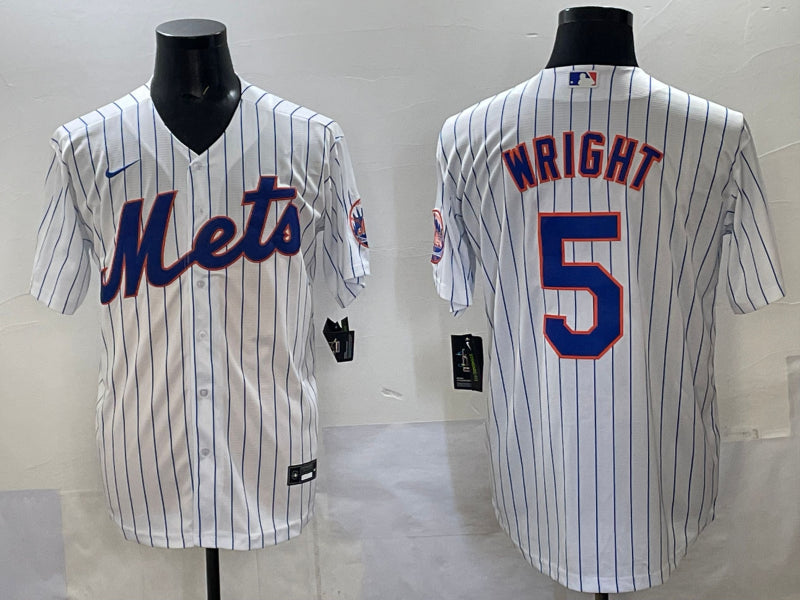 Men’s New York Mets David Wright #5 White Home Jersey
