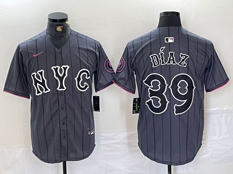 Men’s New York Mets Edwin Diaz #39 Graphite 2024 City Connect Limited Jersey