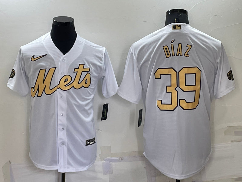 Men’s New York Mets Edwin Diaz #39 White Jersey