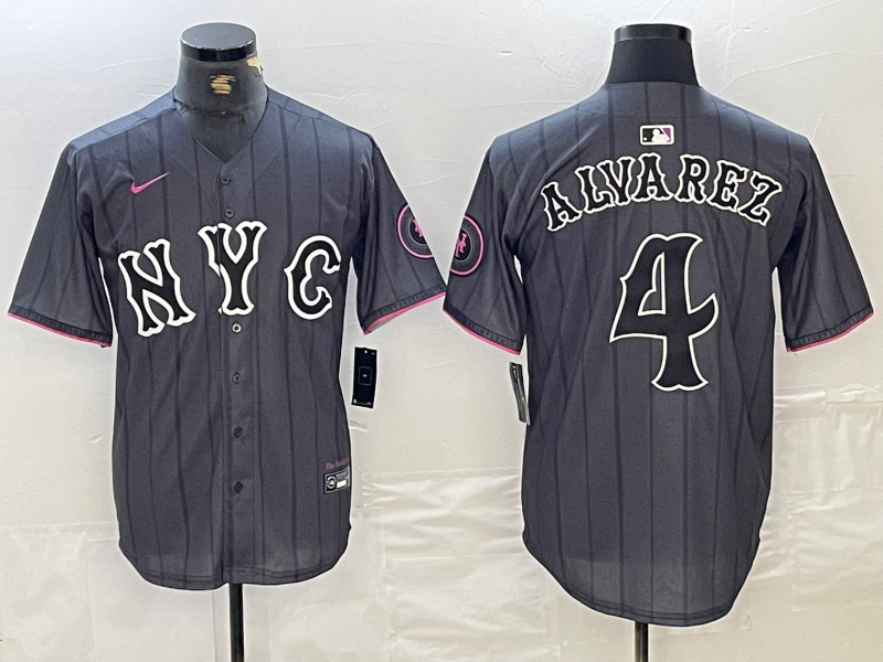Men’s New York Mets Francisco Alvarez #4 Graphite 2024 City Connect Limited Jersey
