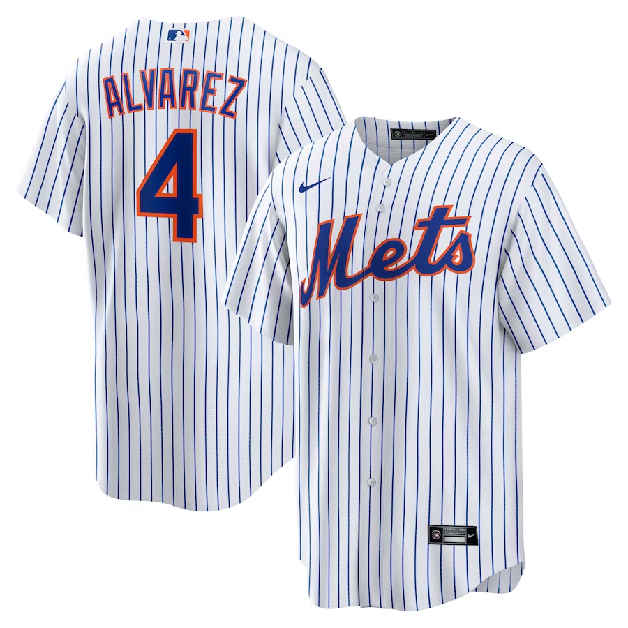 Men’s New York Mets Francisco Alvarez #4 White Jersey