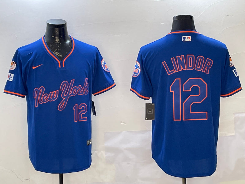 Men’s New York Mets Francisco Lindor #12 Royal Jersey