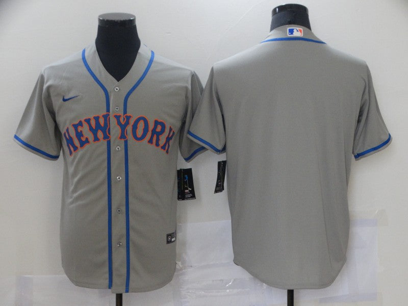 Men’s New York Mets Gray Road Authentic Blank Jersey