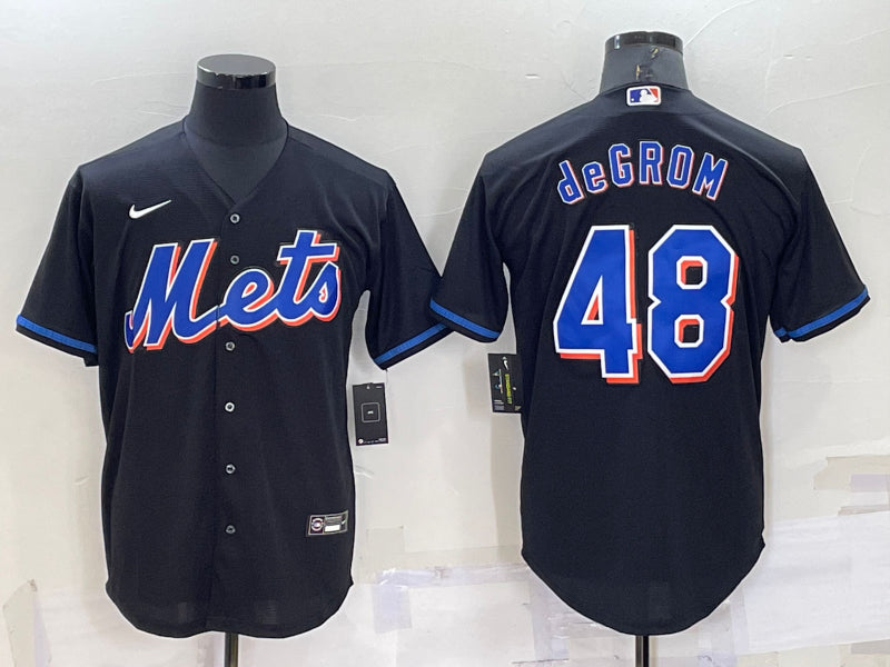 Men’s New York Mets Jacob deGrom #48 Black Baseball Jersey