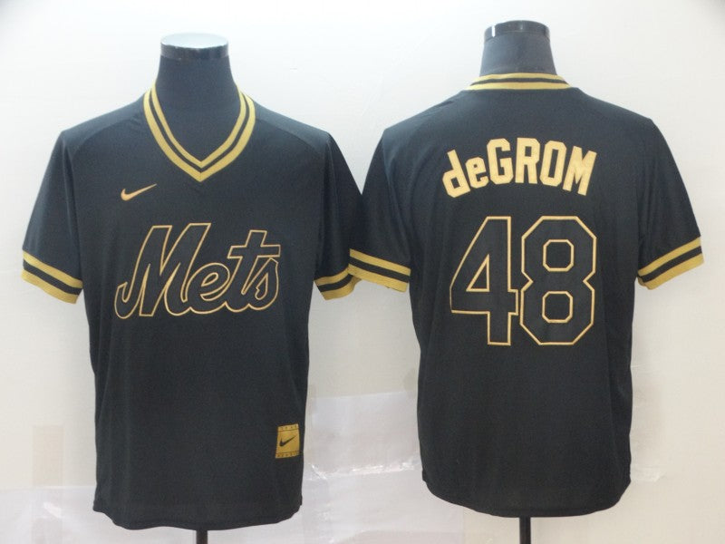 Men’s New York Mets Jacob deGrom #48 Black Stitched Jersey