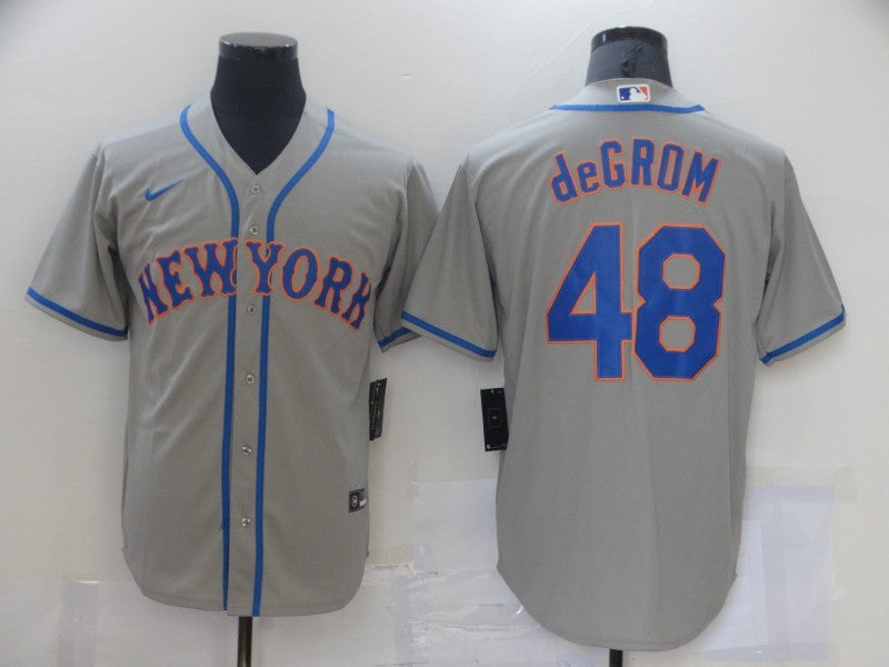 Men’s New York Mets Jacob deGrom #48 Gray Baseball Jersey
