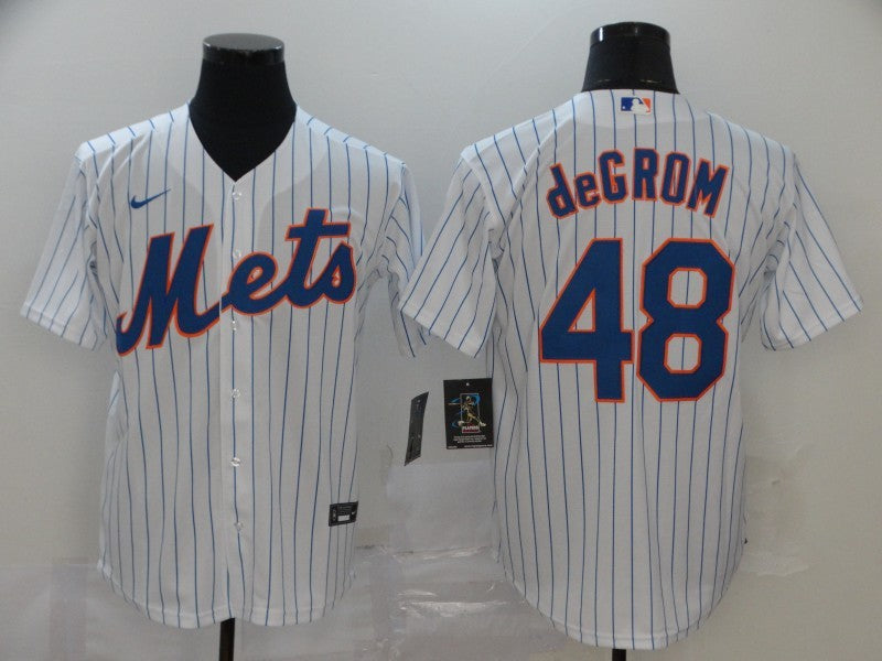 Men’s New York Mets Jacob deGrom #48 White Baseball Jersey