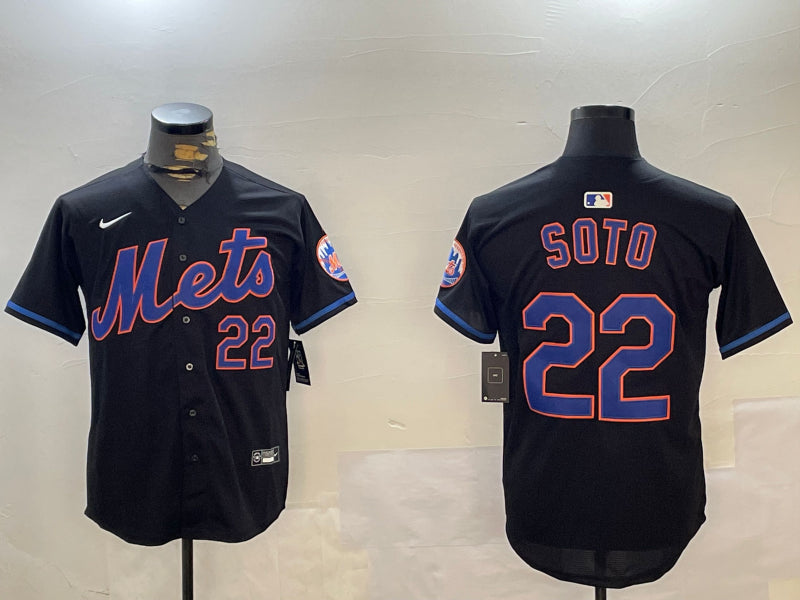 Men’s New York Mets Juan Soto #22 Black Alternate Limited Jersey