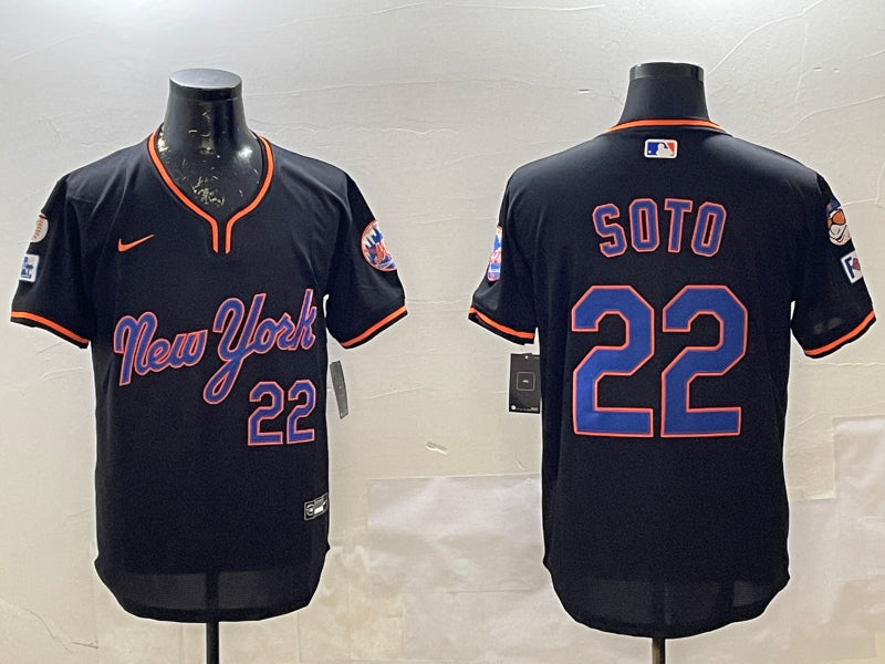 Men’s New York Mets Juan Soto #22 Black Jersey