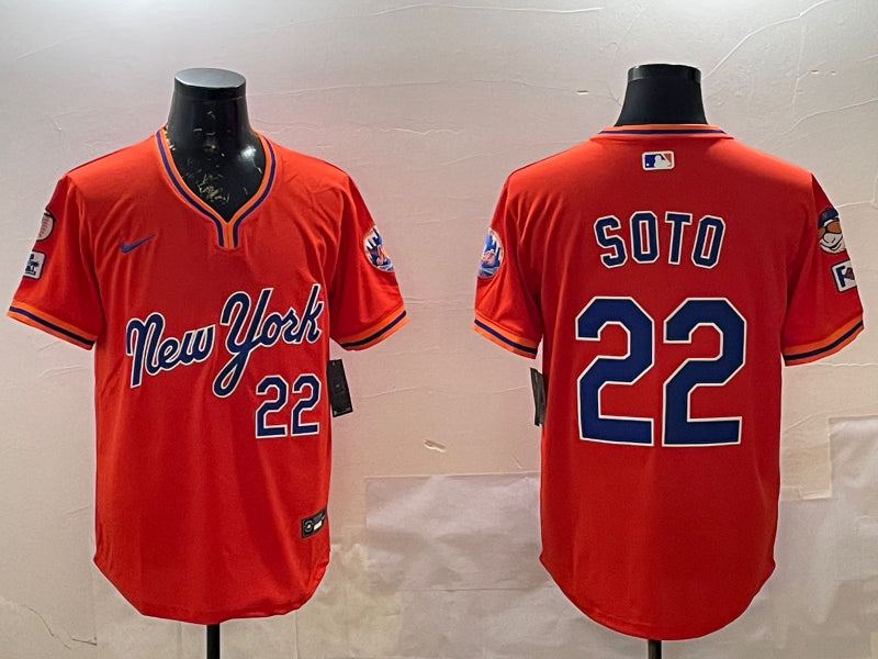 Men’s New York Mets Juan Soto #22 Orange Jersey