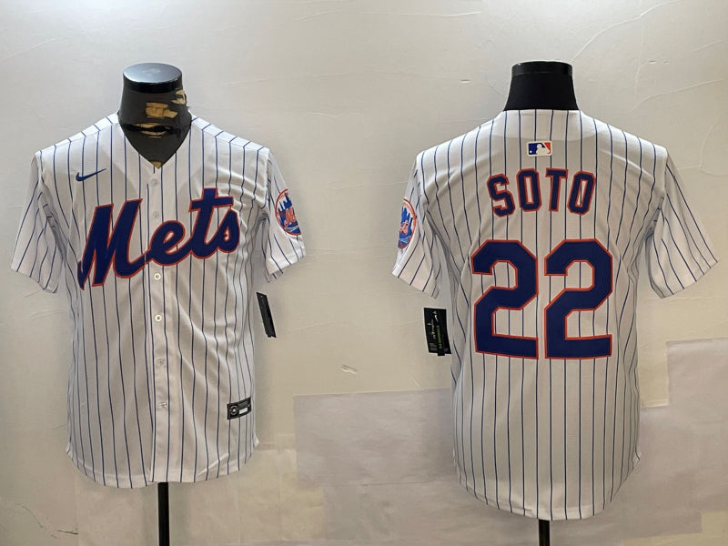 Men’s New York Mets Juan Soto #22 White Home Jersey