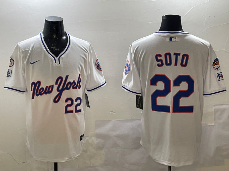 Men’s New York Mets Juan Soto #22 White Jersey