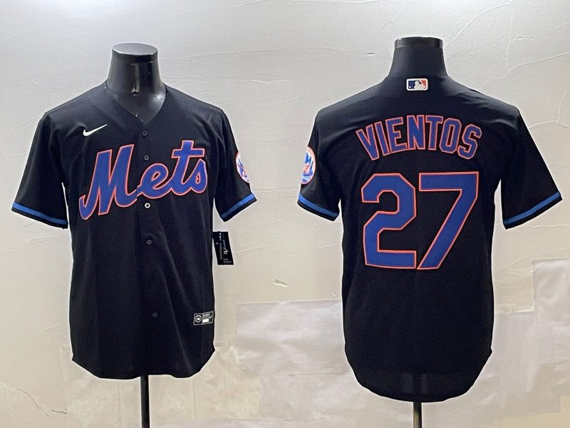 Men’s New York Mets Mark Vientos #27 Black Jersey