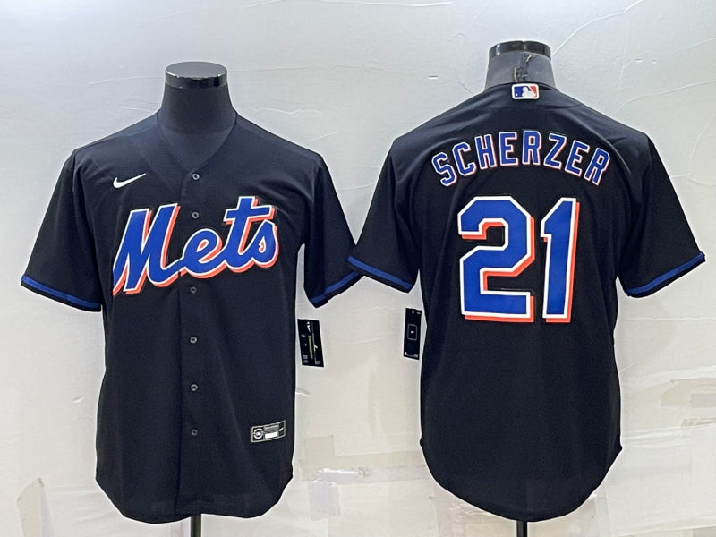 Men’s New York Mets Max Scherzer #21 Black Baseball Jersey