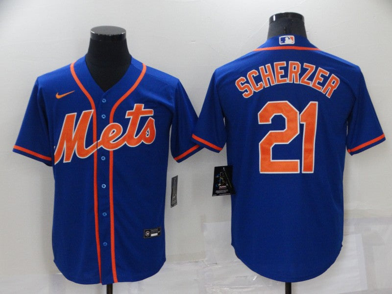 Men’s New York Mets Max Scherzer #21 Blue Baseball Jersey
