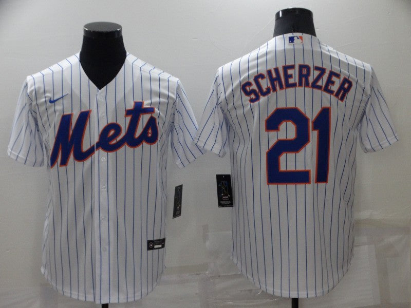 Men’s New York Mets Max Scherzer #21 White Baseball Jersey