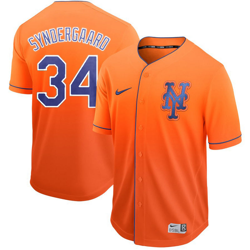Men’s New York Mets Noah Syndergaard #34 Orange Jersey