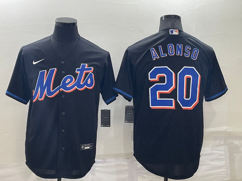 Men’s New York Mets Pete Alonso #20 Black Baseball Jersey
