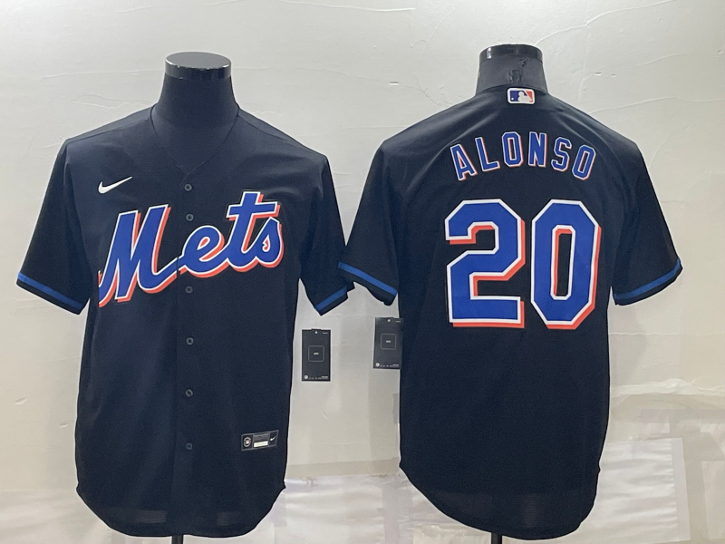 Men’s New York Mets Pete Alonso #20 Black Baseball Jersey