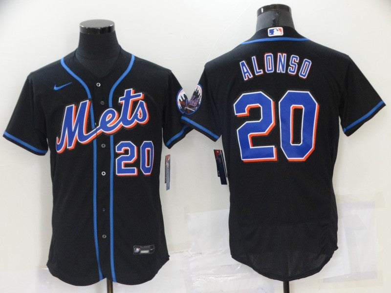 Men’s New York Mets Pete Alonso #20 Black Jersey