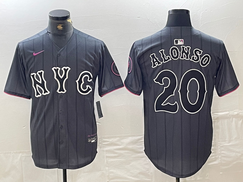 Men’s New York Mets Pete Alonso #20 Graphite 2024 City Connect Limited Jersey