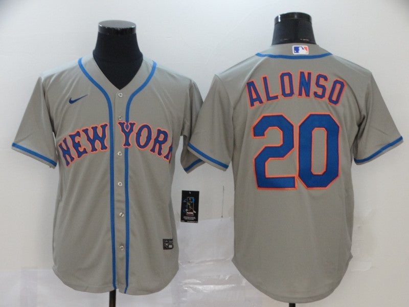 Men’s New York Mets Pete Alonso #20 Gray Baseball Jersey