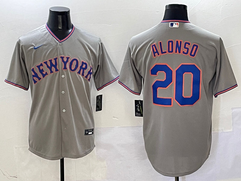 Men’s New York Mets Pete Alonso #20 Gray Jersey