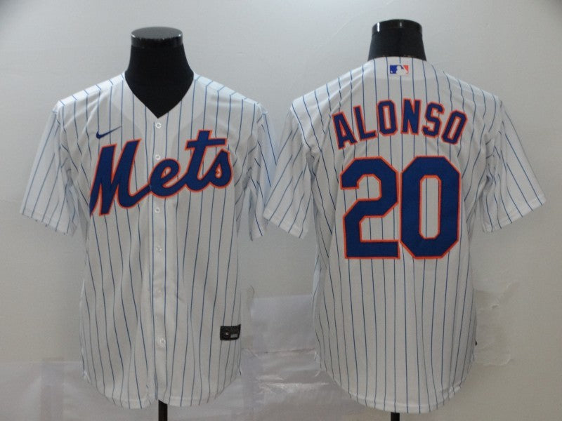 Men’s New York Mets Pete Alonso #20 White Baseball Jersey