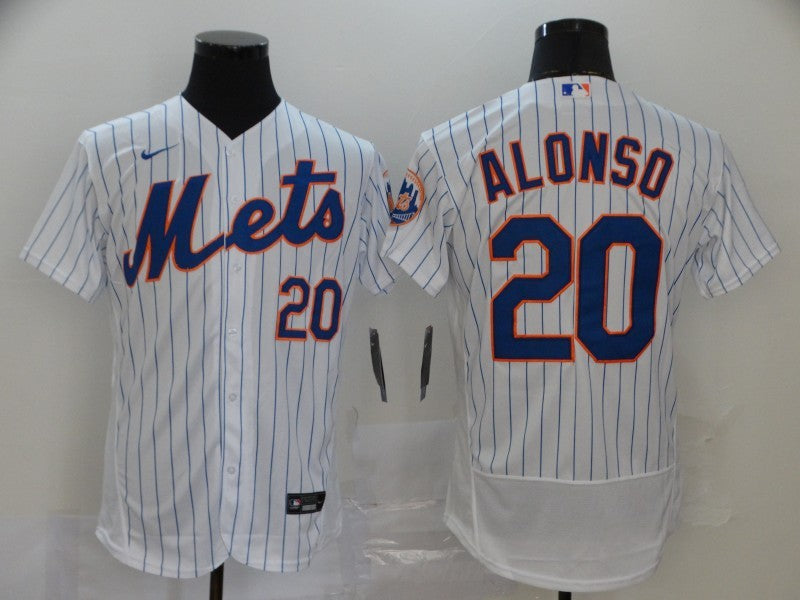 Men’s New York Mets Pete Alonso #20 White Jersey
