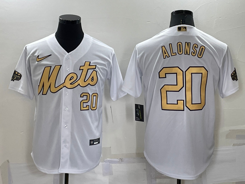 Men’s New York Mets Pete Alonso #20 White Stitched Jersey